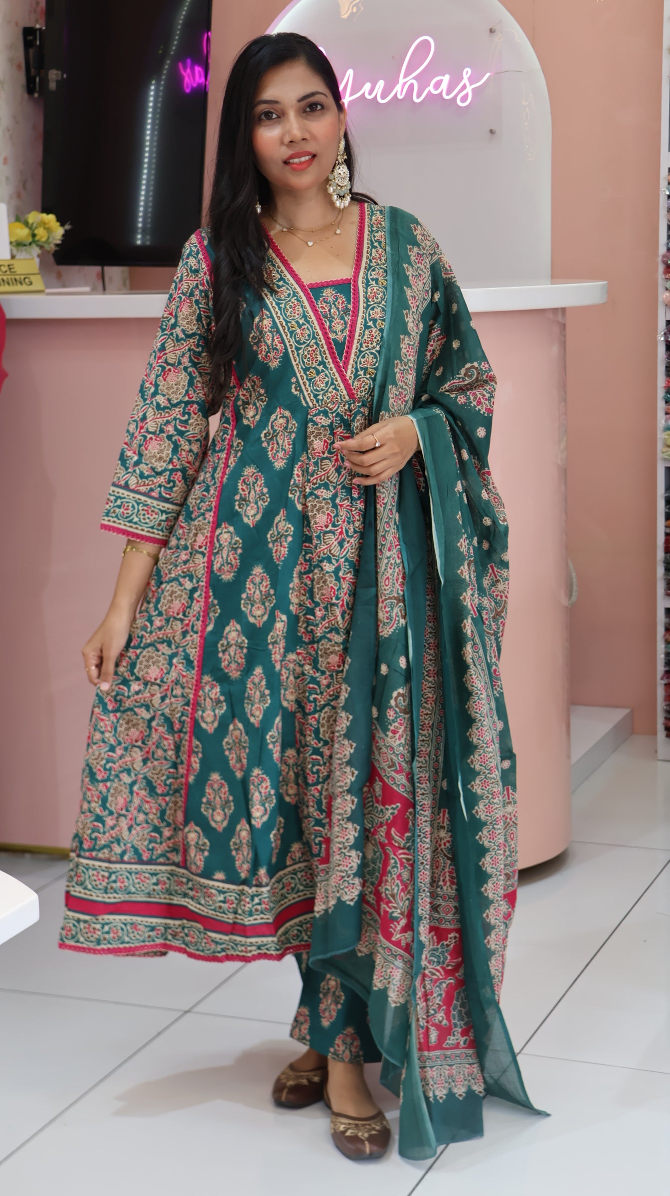 Trending Green Anarkali Suit -YVS175