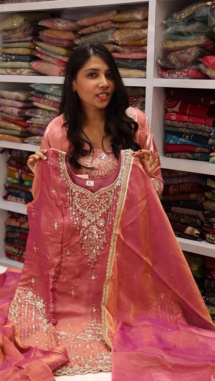 Premium Pink Sharara- YVS194