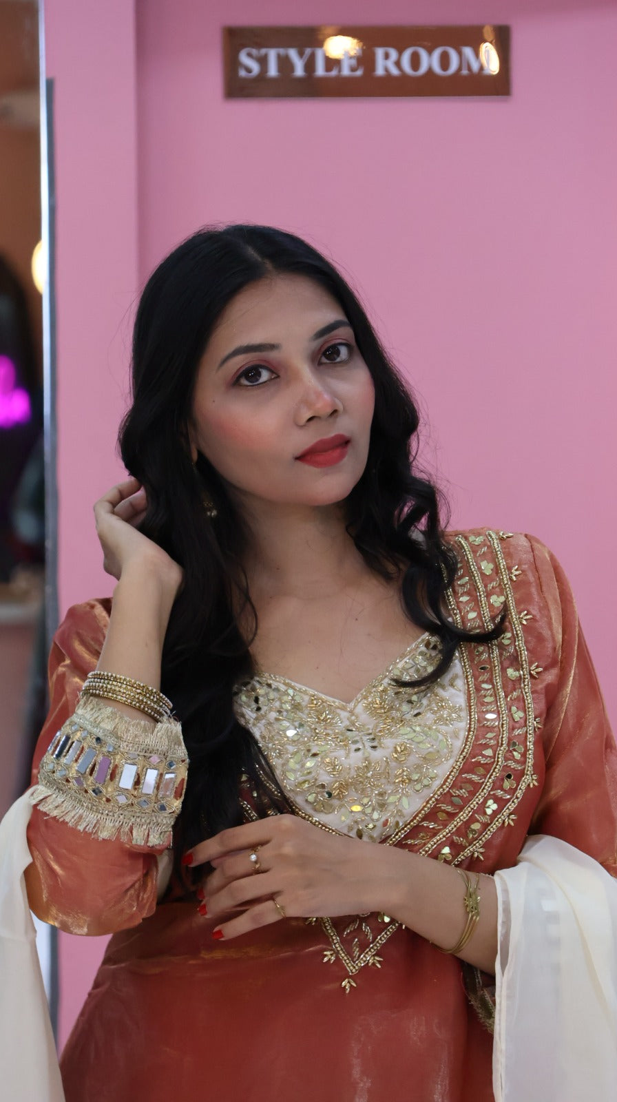 Premium Rustic Orange Sharara