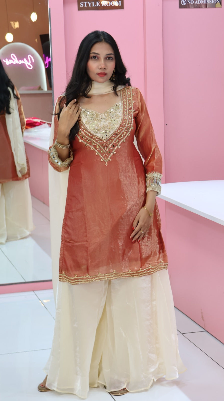 Premium Rustic Orange Sharara