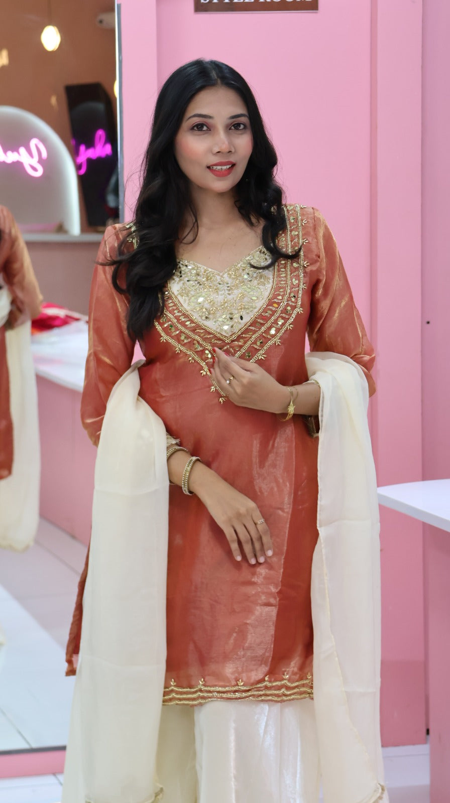 Premium Rustic Orange Sharara