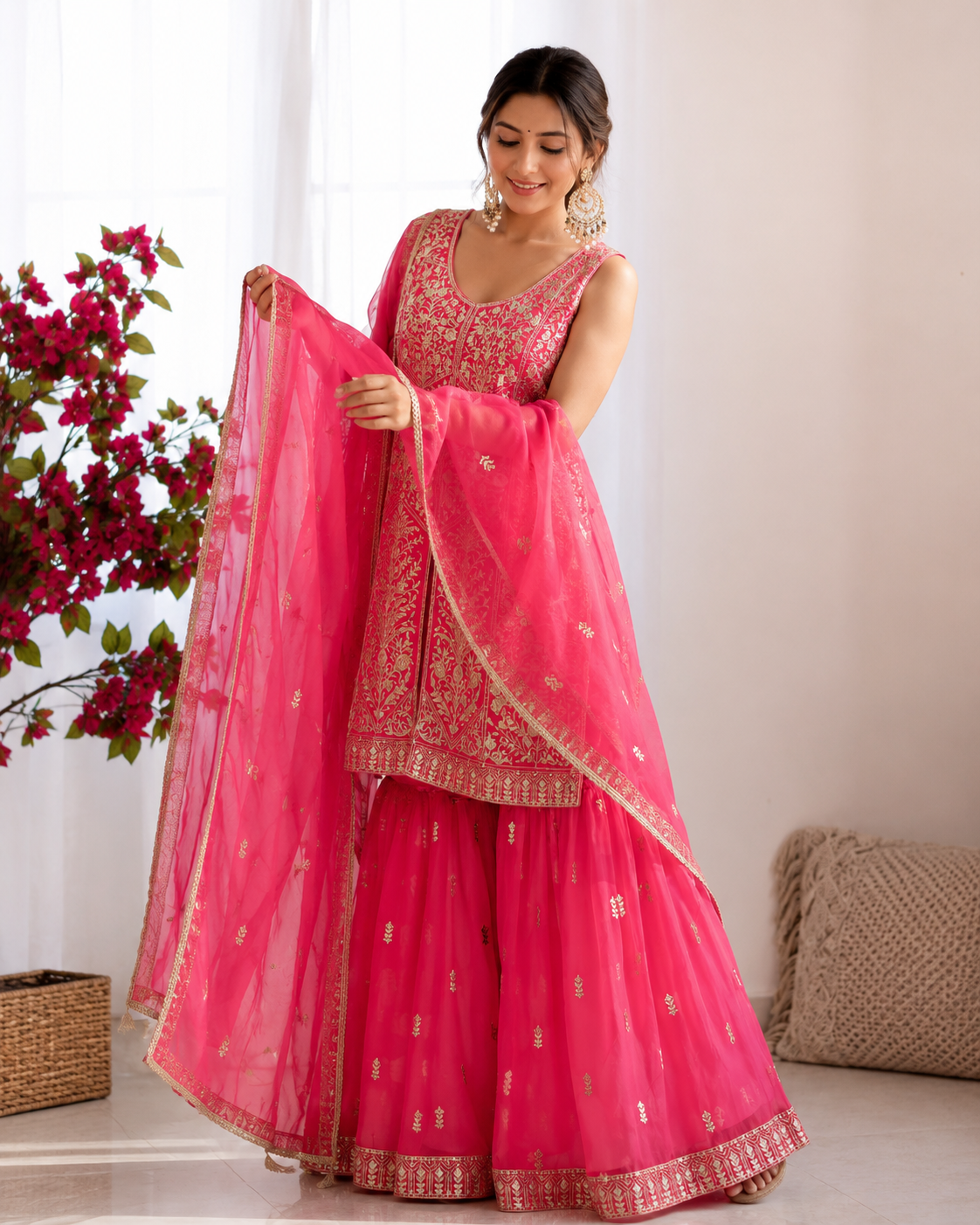 Premium Pink Sharara- YVS202