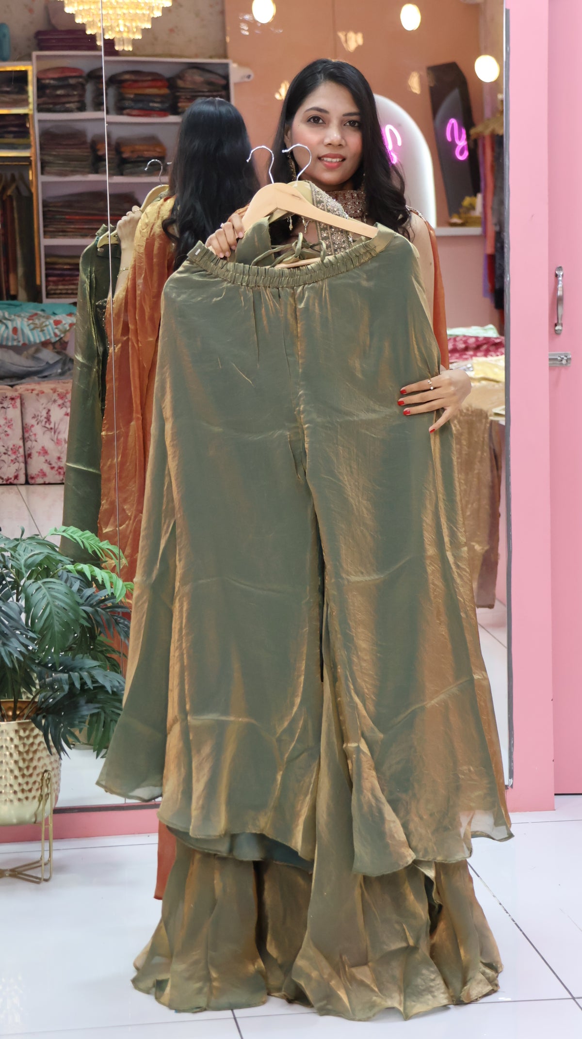Persian Green long gown- YVS213