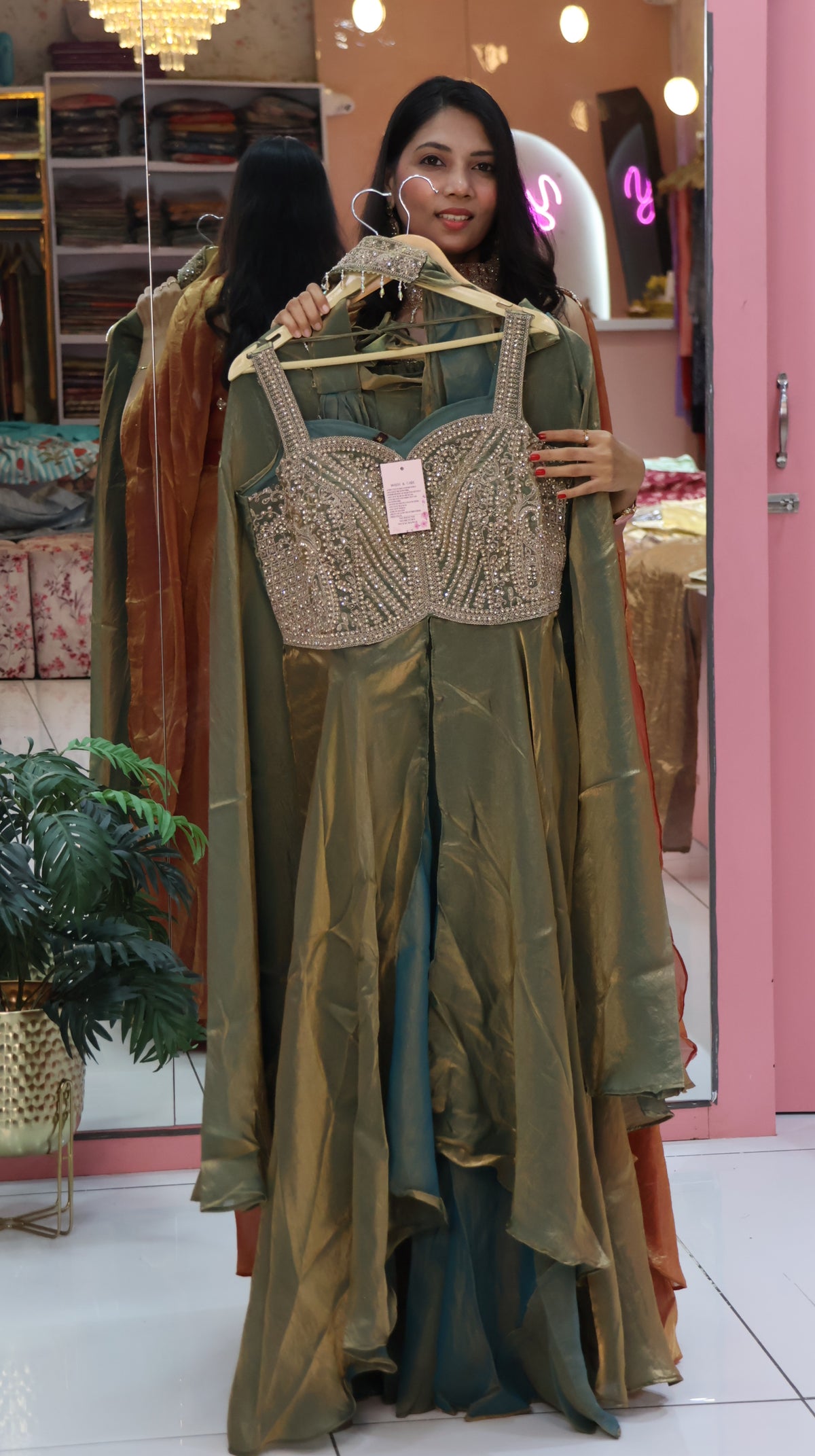 Persian Green long gown- YVS213