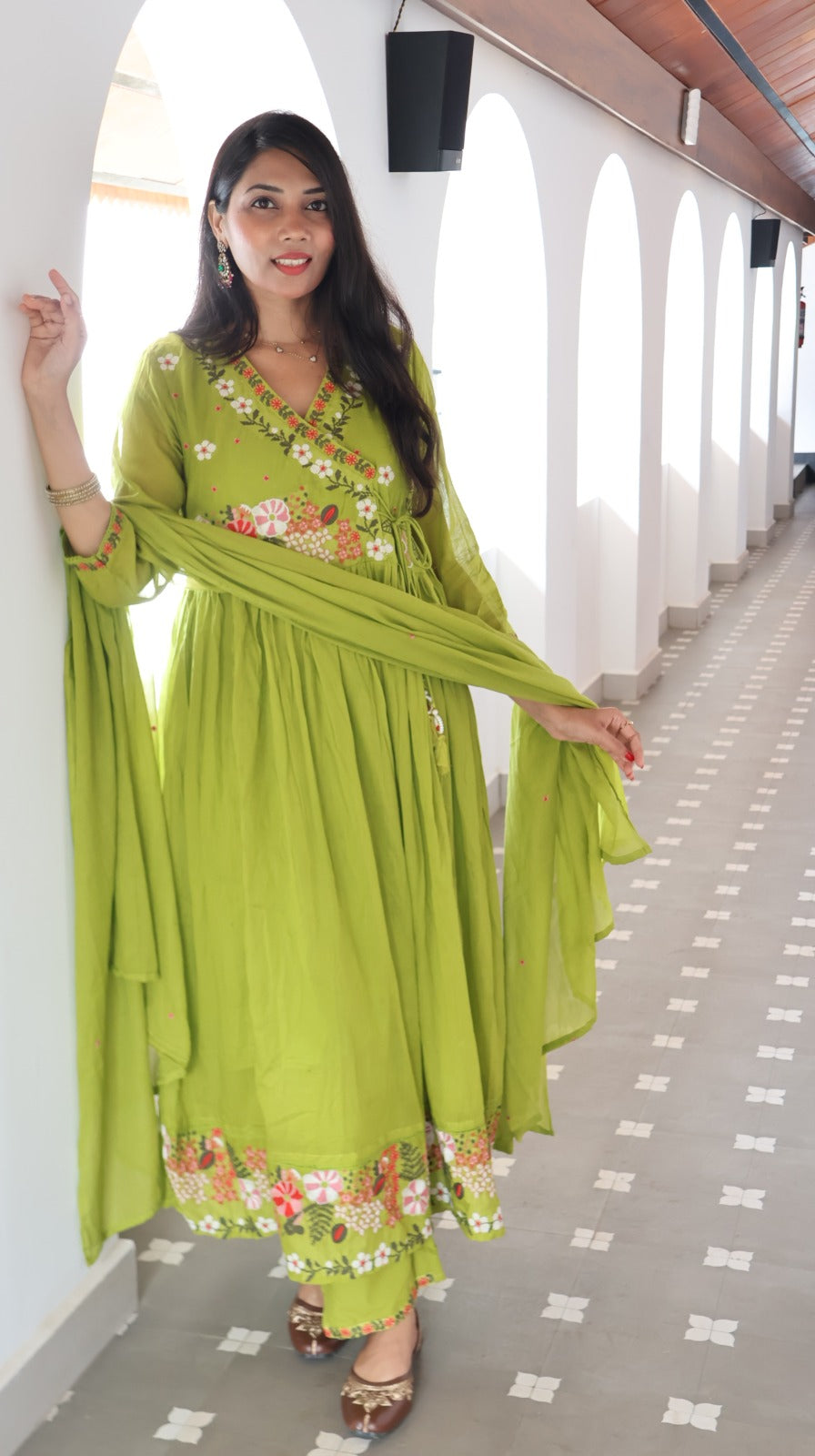 Premium MulCotton Green Salwar - YVS217