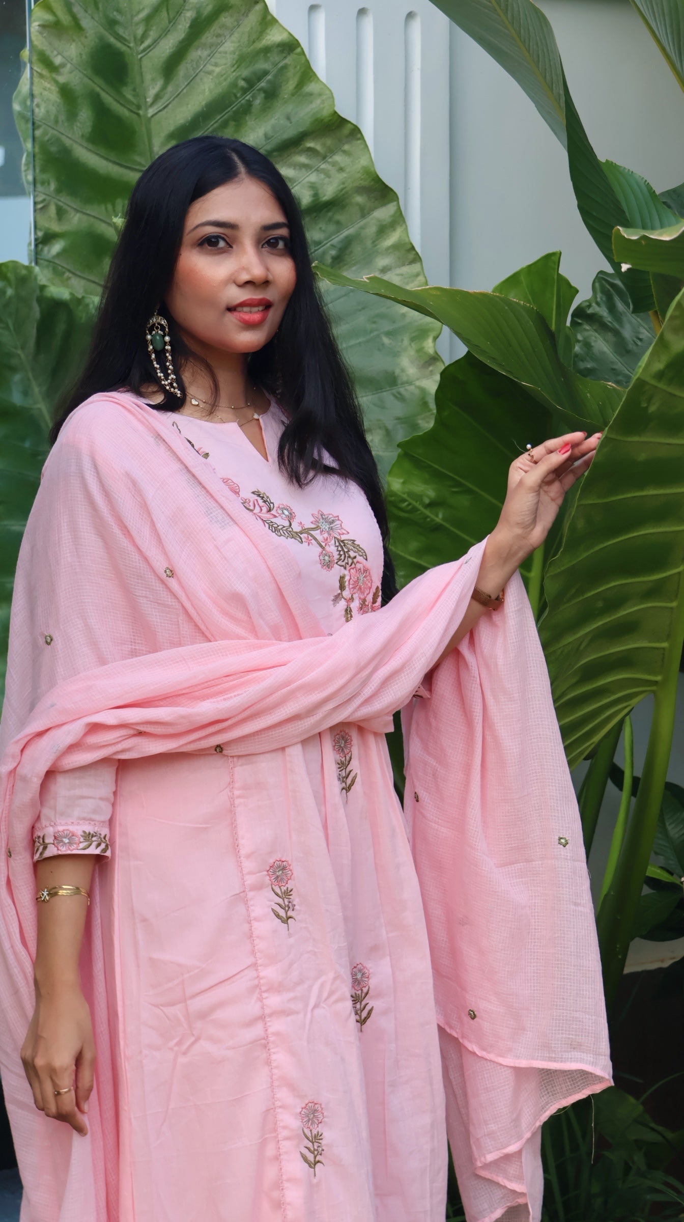 Pure Mul Cotton Pink Anarkali Salwar -YVS228
