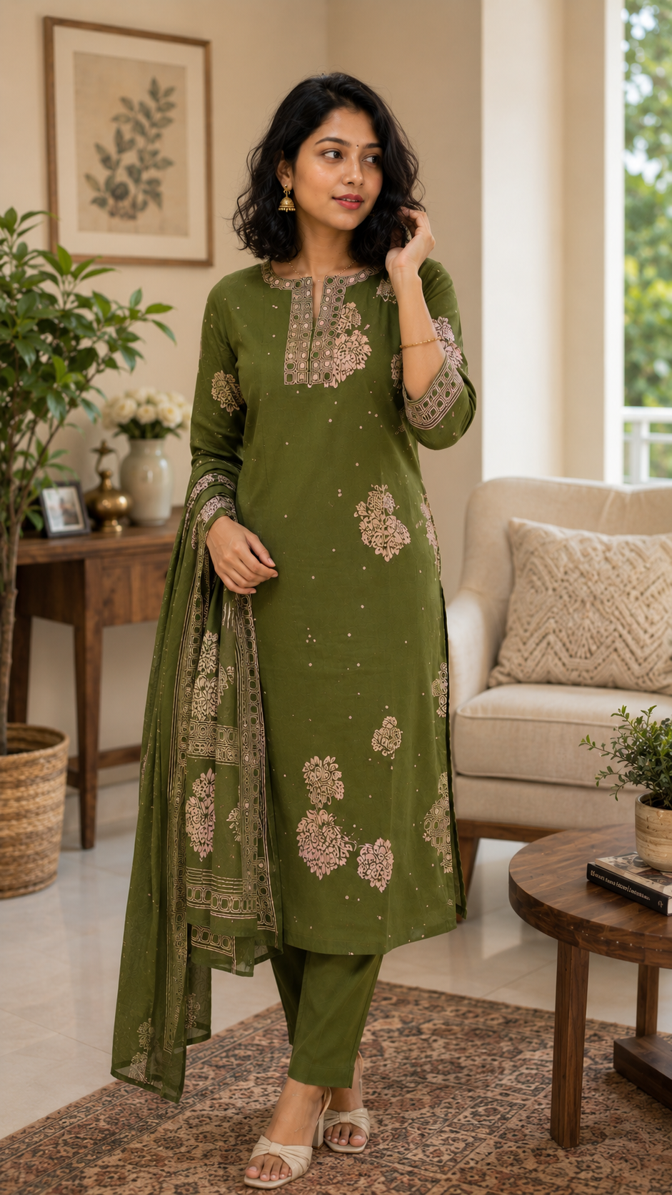 Premium Cotton Mint Green Salwar - YVS256