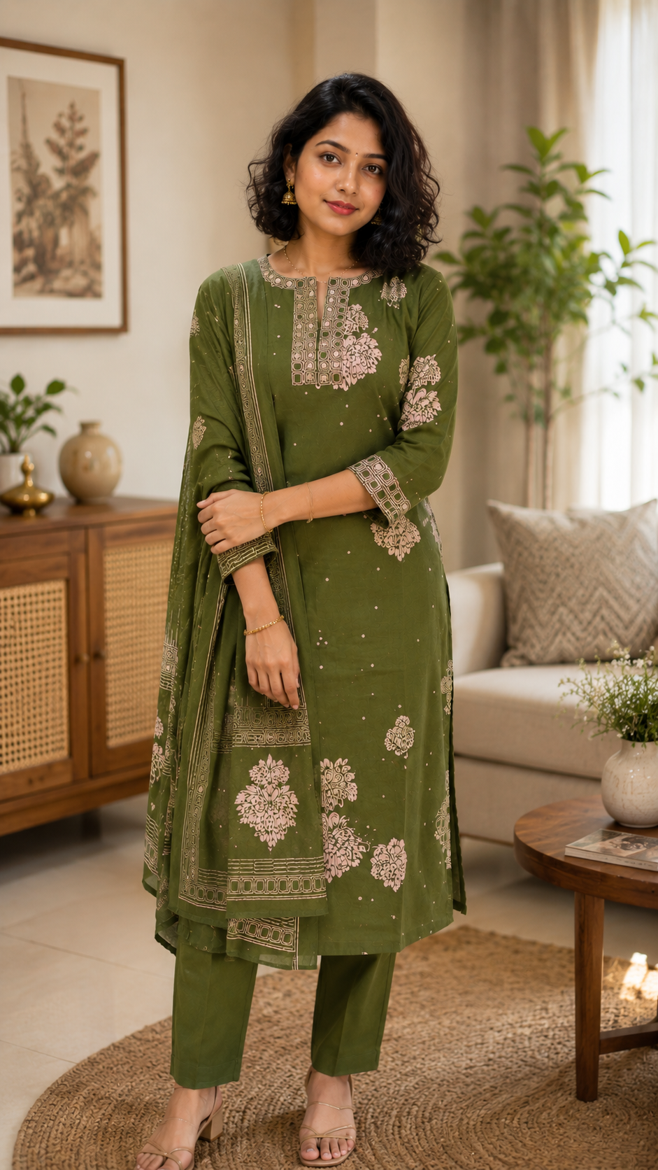 Premium Cotton Mint Green Salwar - YVS256