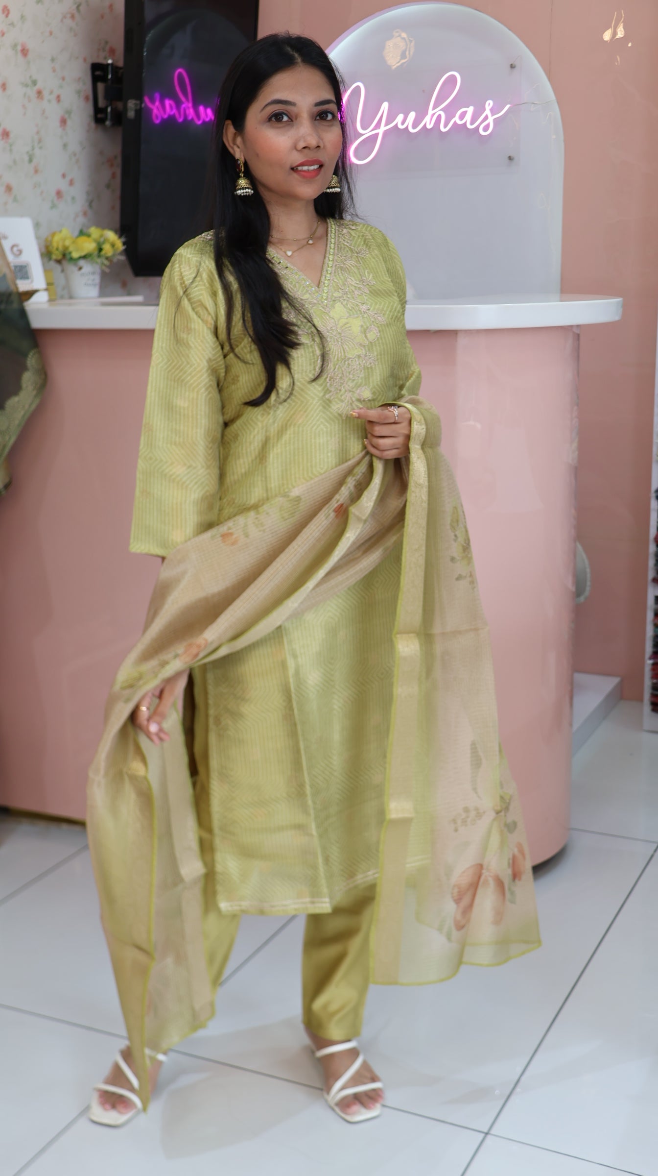 Premium Olive Green Salwar - YVS276