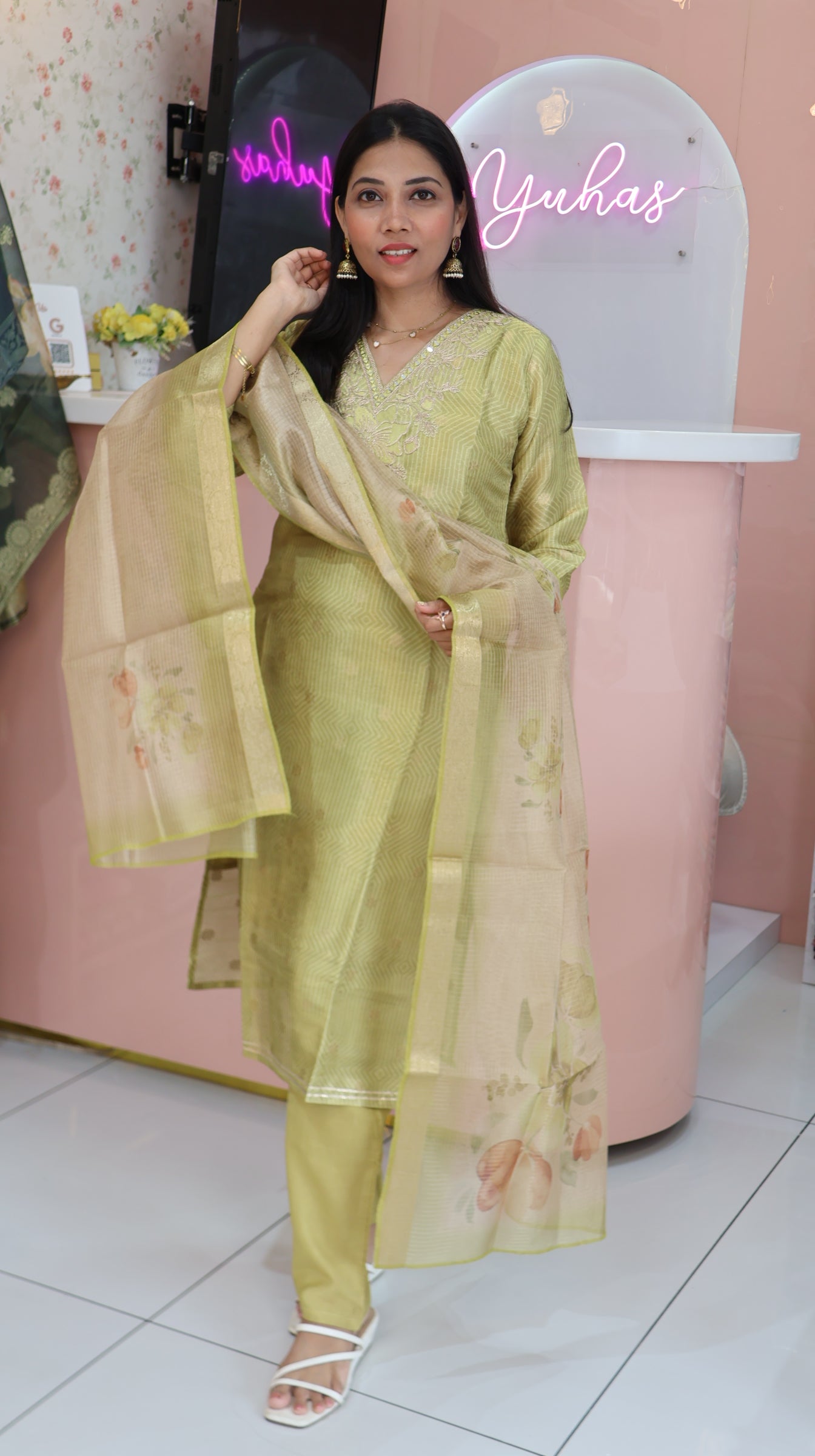 Premium Olive Green Salwar - YVS276