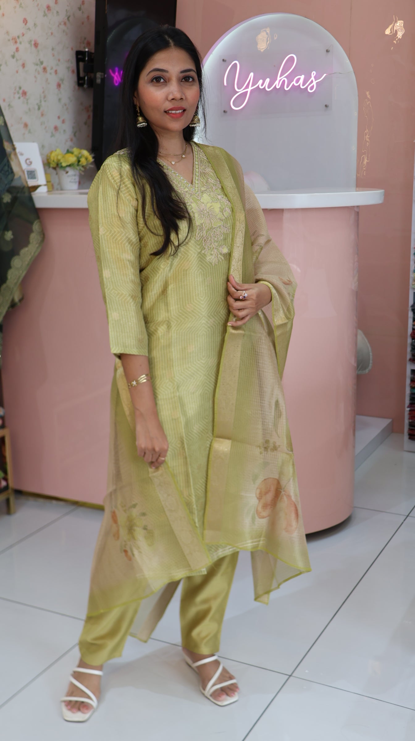 Premium Olive Green Salwar - YVS276