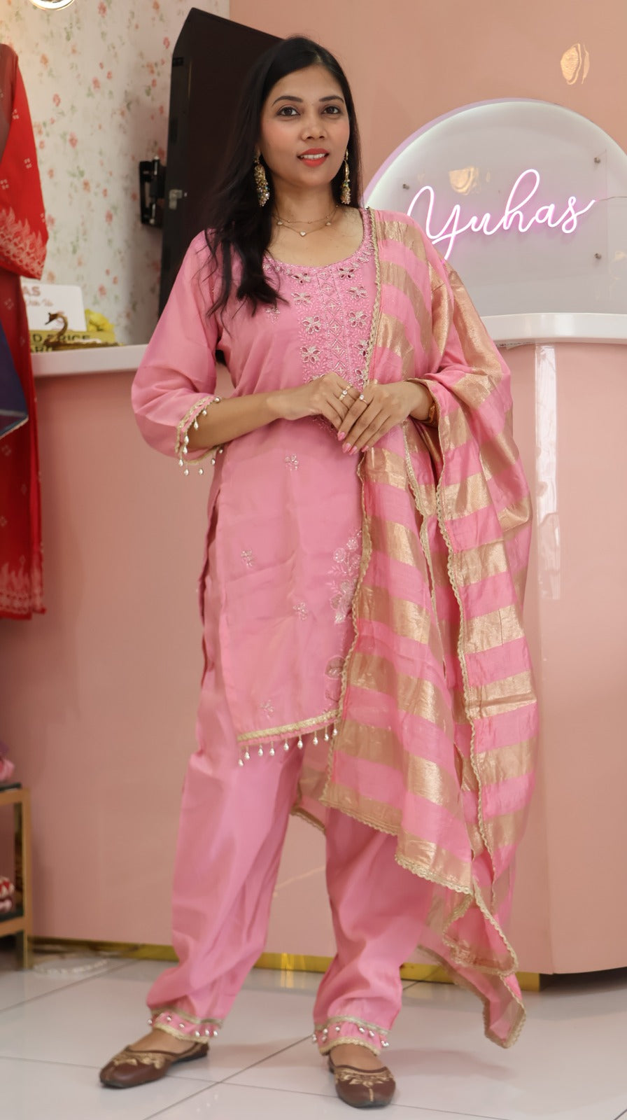 Premium Pink Sharara - YVS279