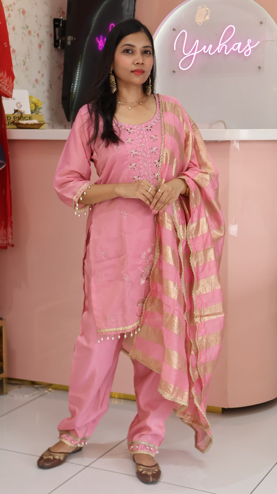 Premium Pink Sharara - YVS279
