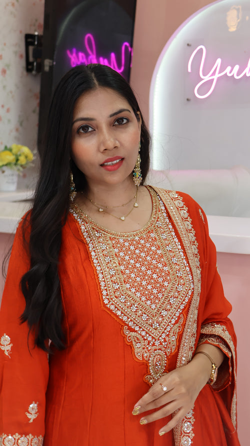 Grand Orange Princess Anarkali - YVS280