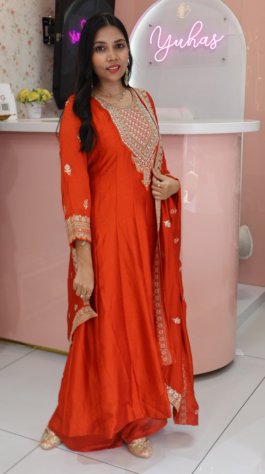 Grand Orange Princess Anarkali - YVS280