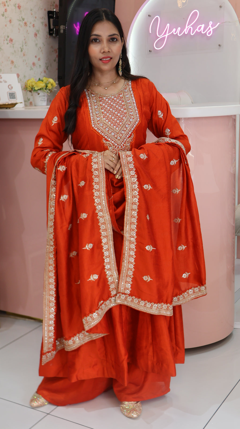 Grand Orange Princess Anarkali - YVS280