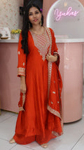 Grand Orange Princess Anarkali - YVS280