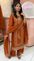 Premium Rustic Orange Pakastani Suit - YVS316