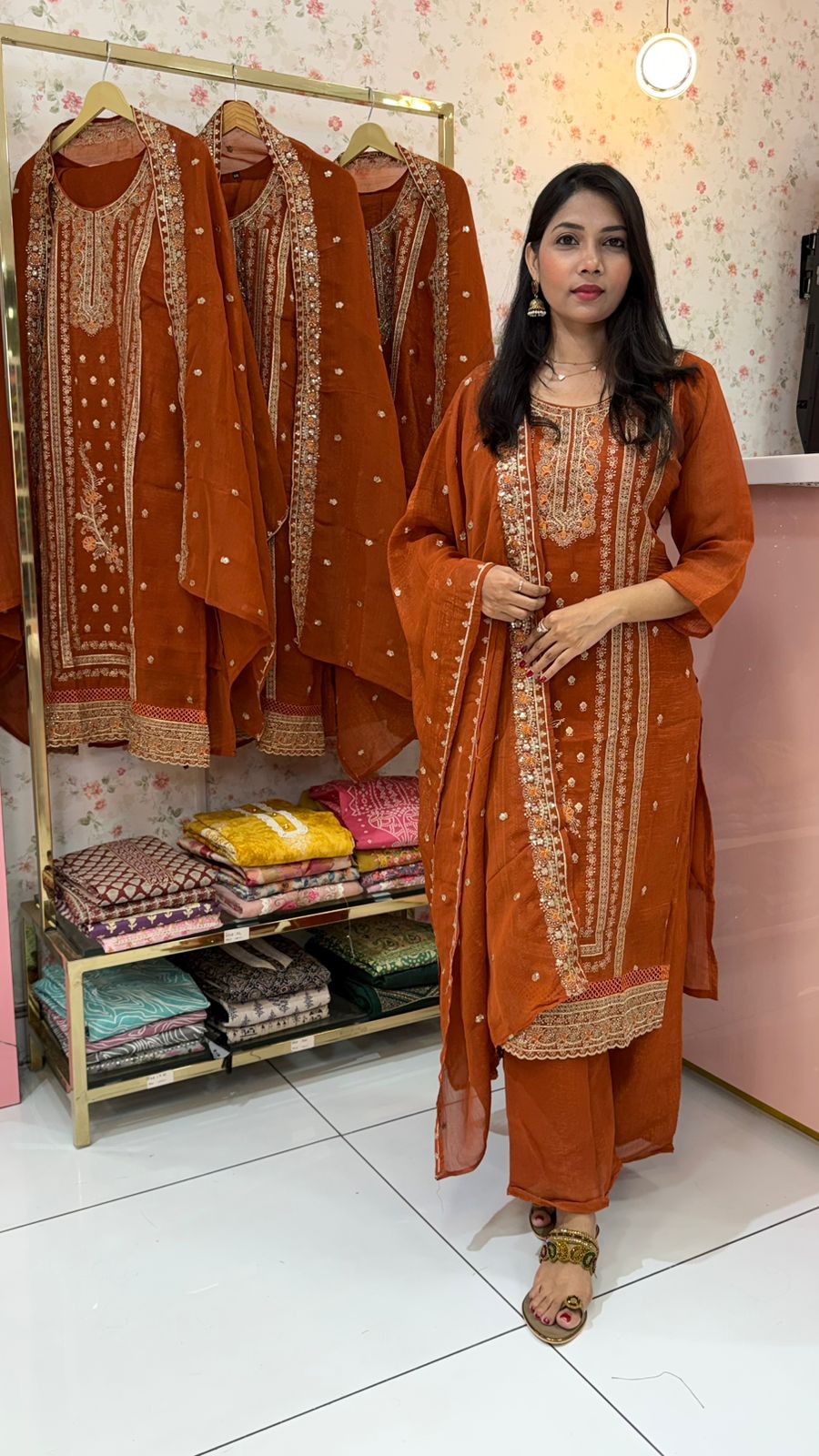 Premium Rustic Orange Pakastani Suit - YVS316