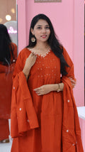 Premium orange anarkali salwar-YVS320