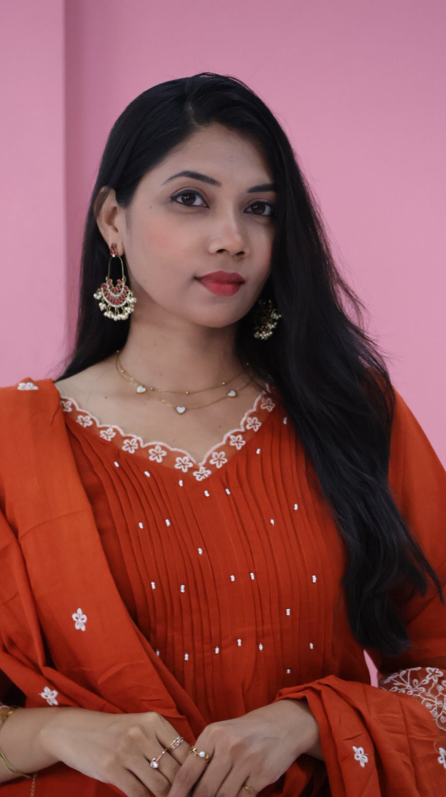 Premium orange anarkali salwar-YVS320
