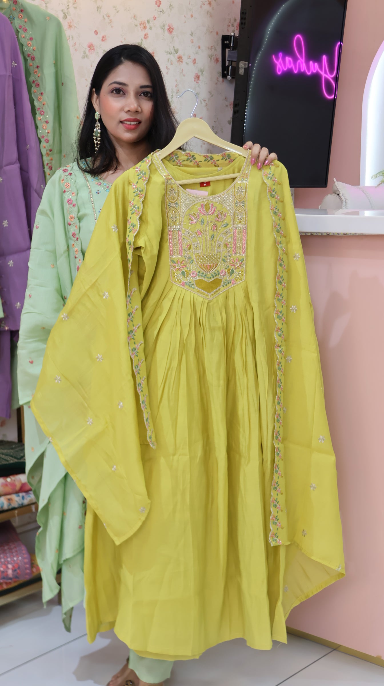 Pure Mul chanderi Suit In Butterscotch Yellow -YVS322