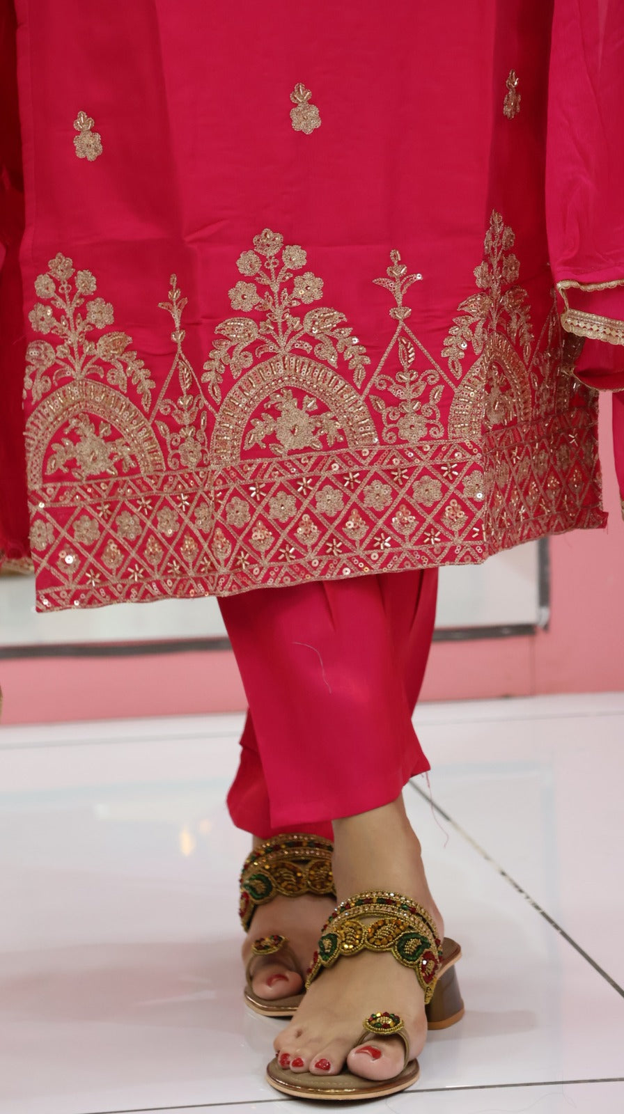 Premium Pink glass  salwar - YVS324