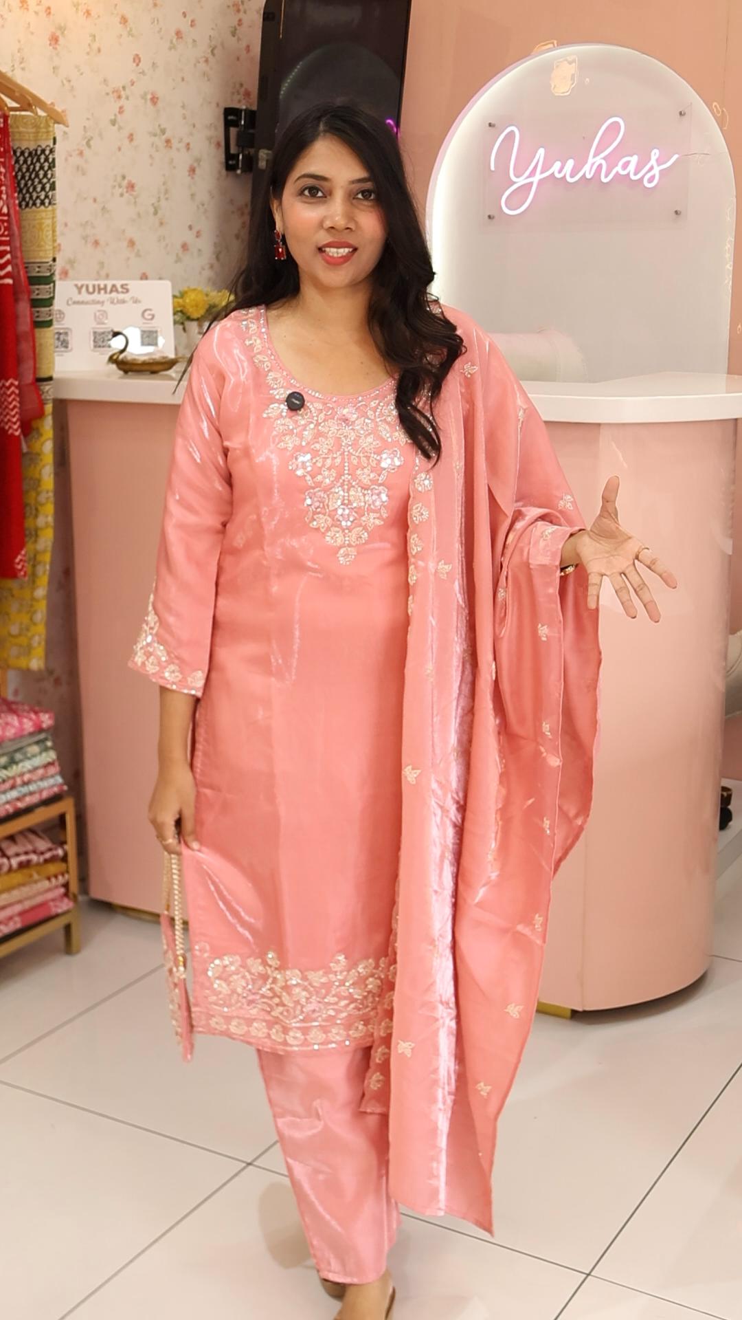 Premium Designer Peach salwar suit -YVS333