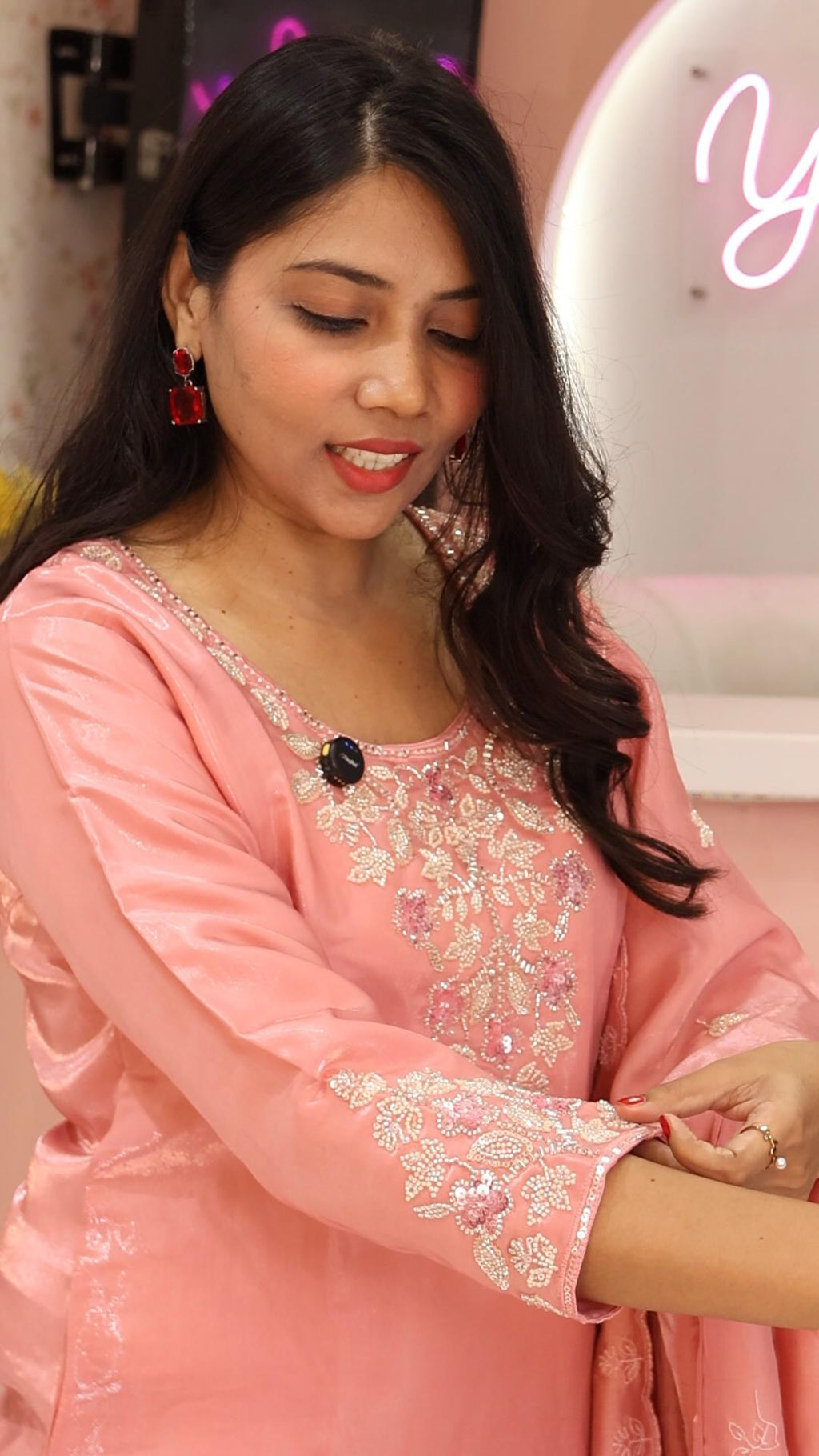 Premium Designer Peach salwar suit -YVS333