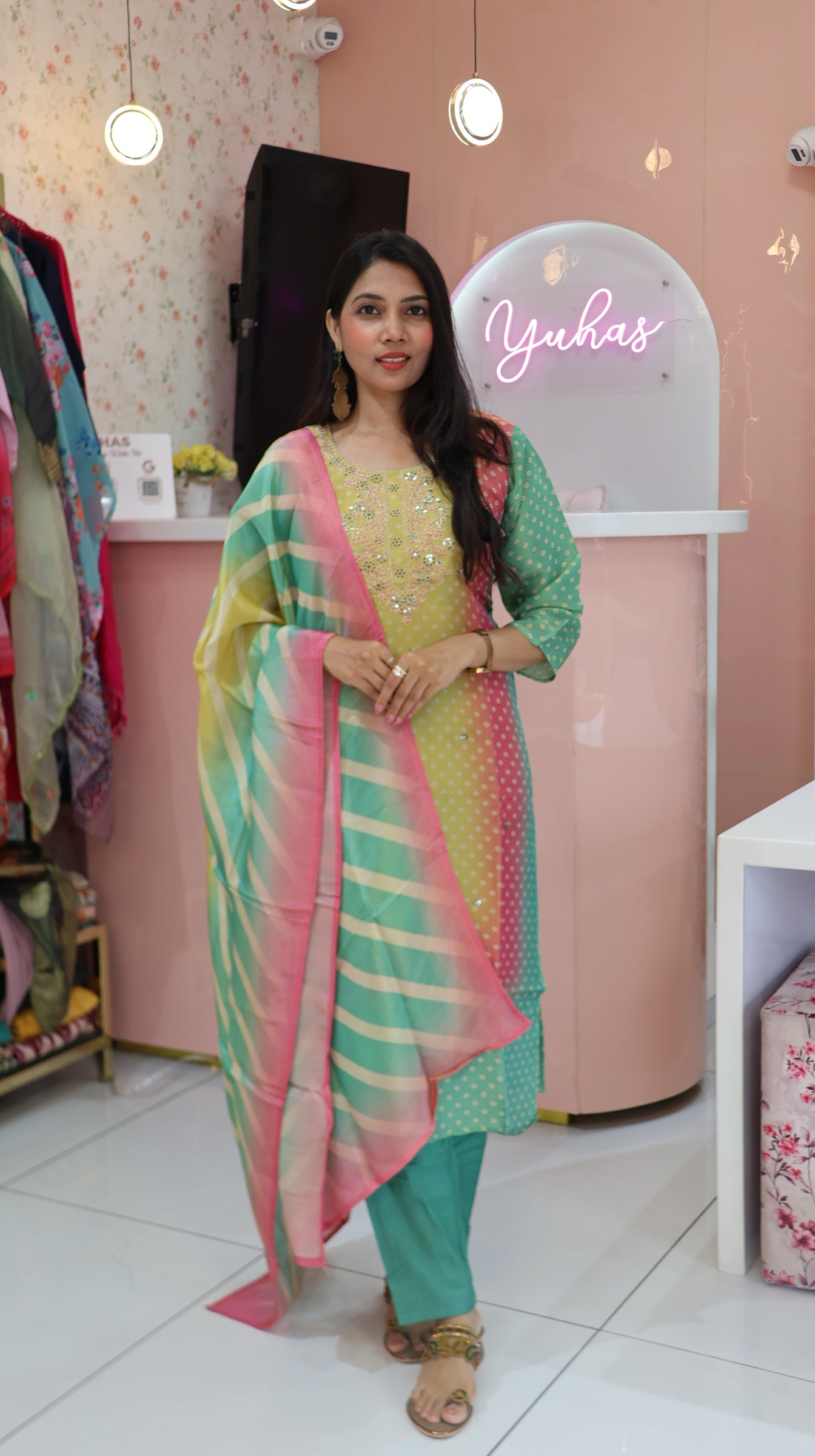 Premium Bandhini Print MuslinSilk salwar -YVS342