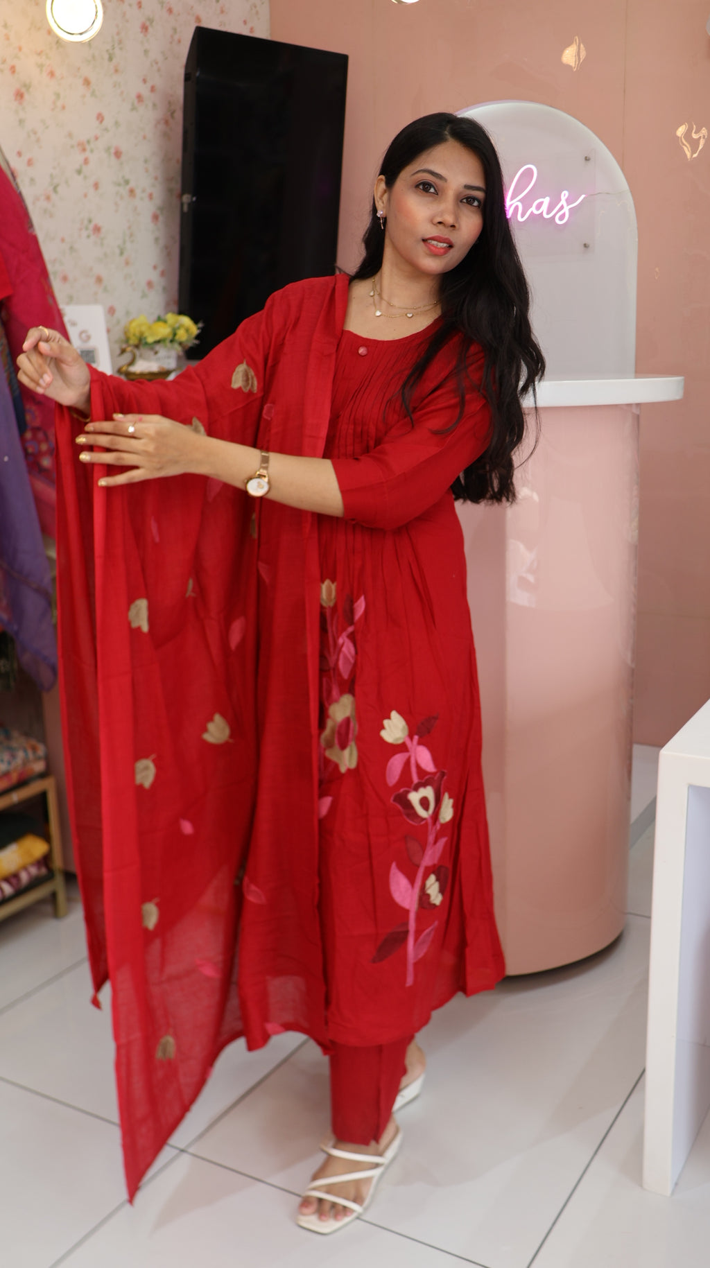 Crimson Petals Luxury Pink  Salwar Suit -YVS350