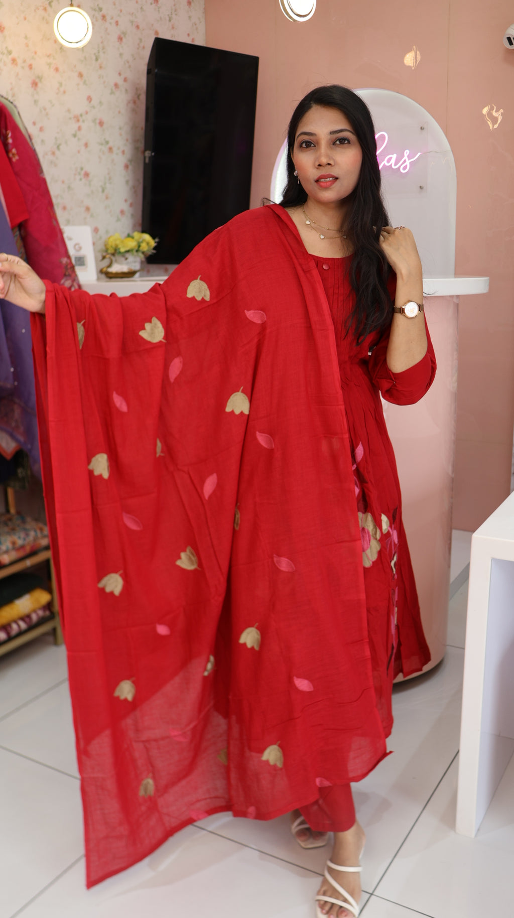 Crimson Petals Luxury Pink  Salwar Suit -YVS350