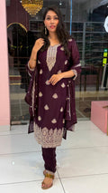 Pure Glass Purple Salwar - YVS358