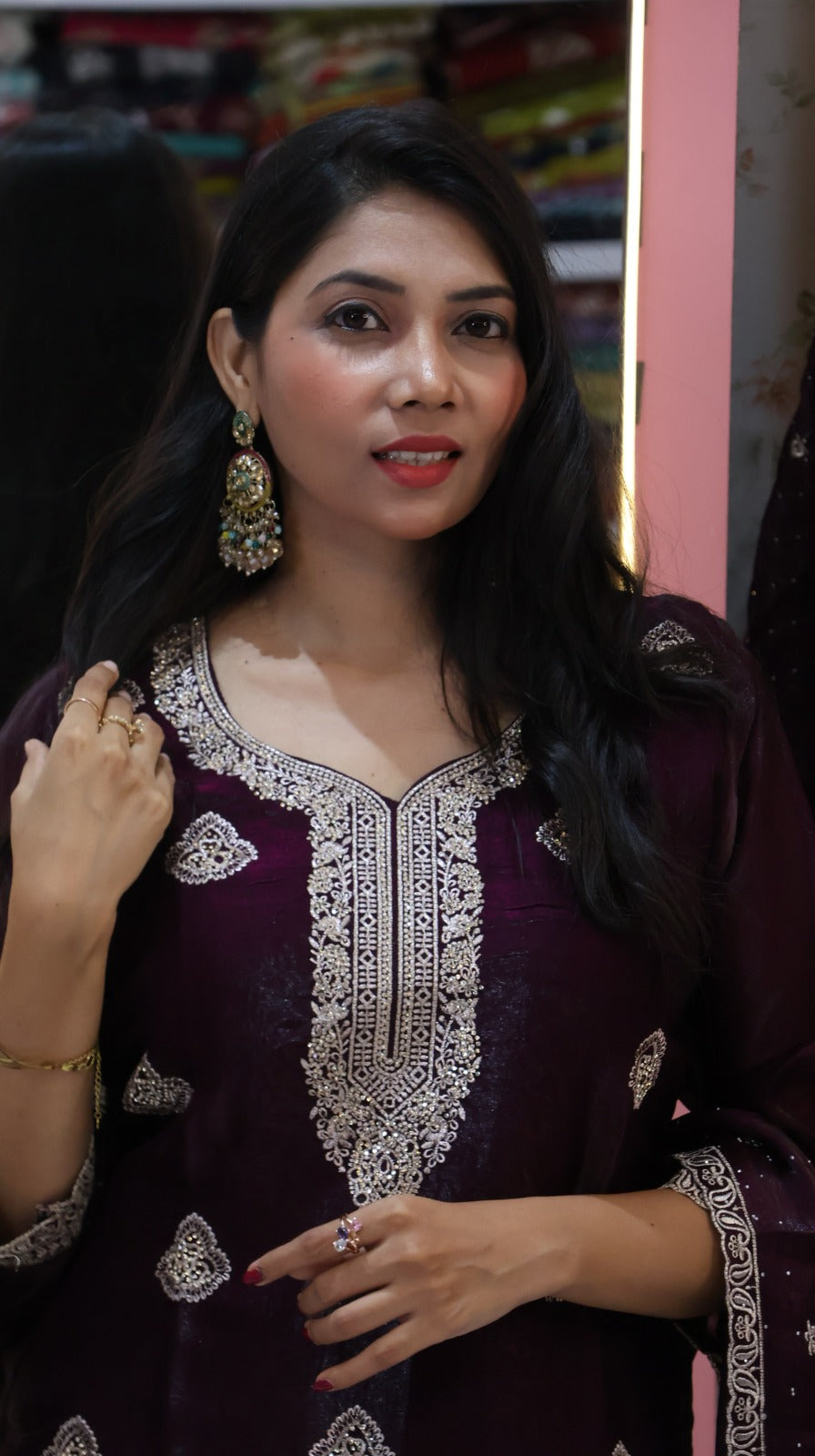 Pure Glass Purple Salwar - YVS358