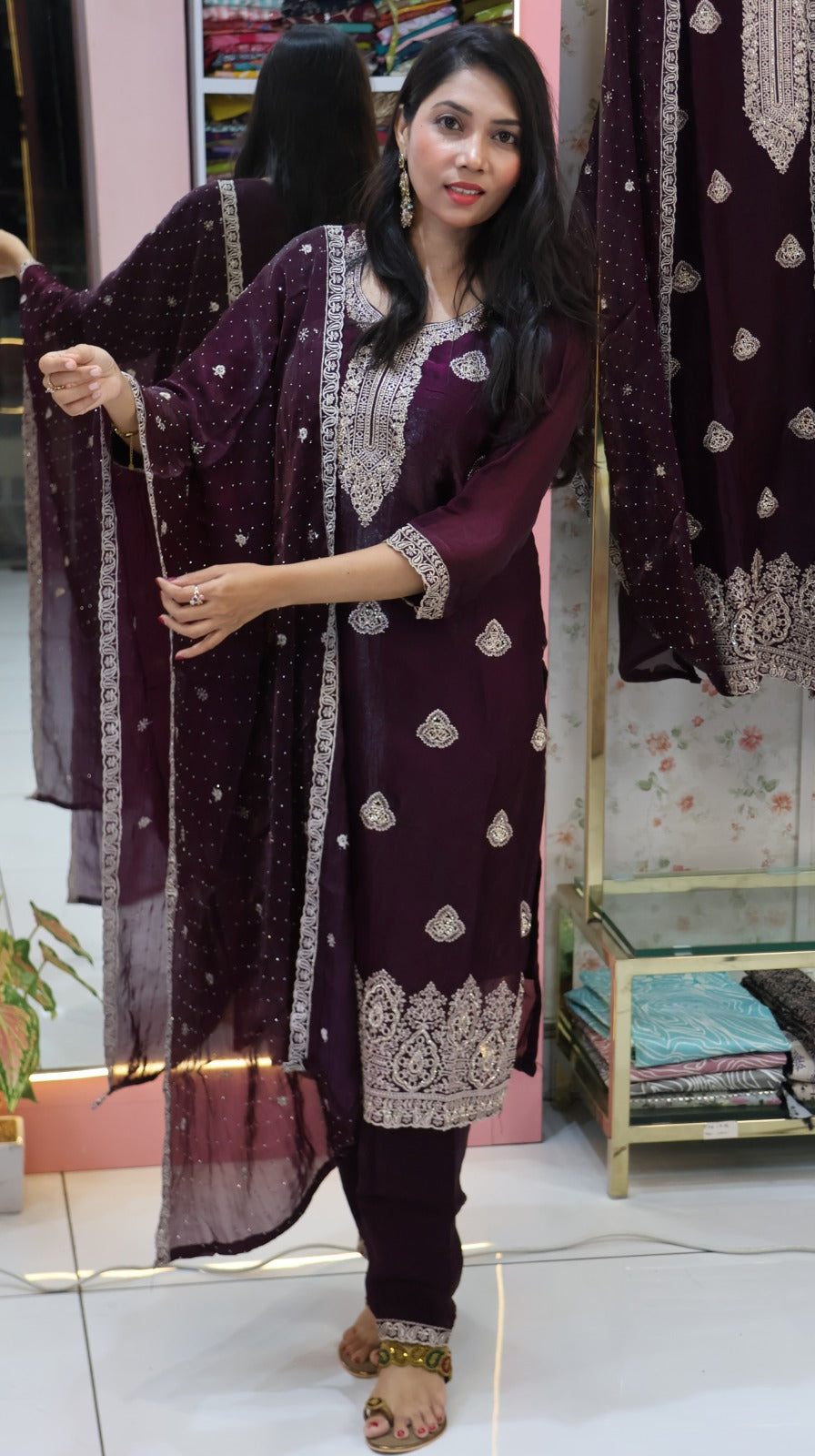 Pure Glass Purple Salwar - YVS358