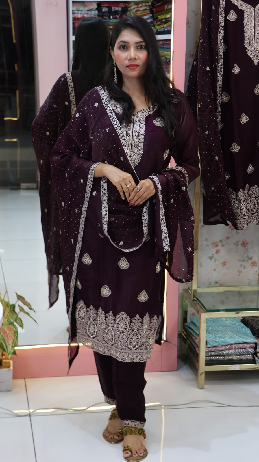 Pure Glass Purple Salwar - YVS358