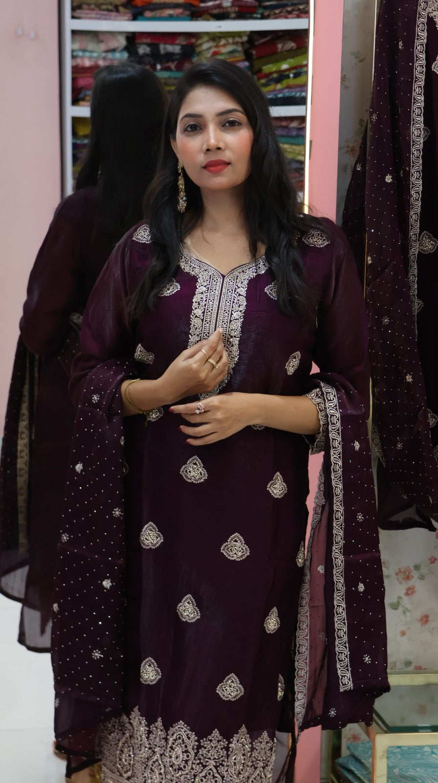 Pure Glass Purple Salwar - YVS358