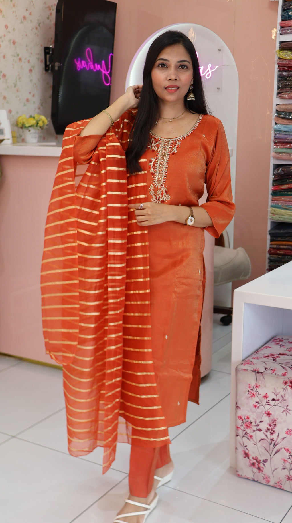 Premium Orange Salwar -YVS360