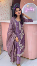 Premium lavender crushed bridal salwar - YVS366