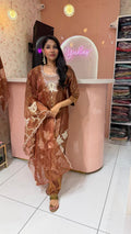 Premium Brown glass weddding salwar - YVS367