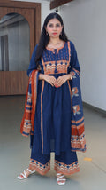 Pure Cotton Salwar Suit In Blue -YVS400