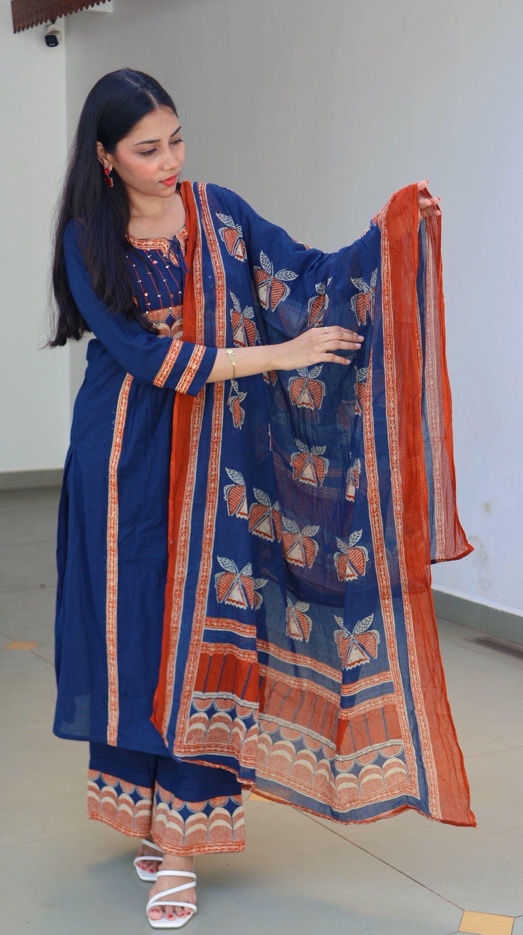 Pure Cotton Salwar Suit In Blue -YVS400