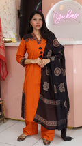 Pure Cotton Aline Orange Salwar - YVS412