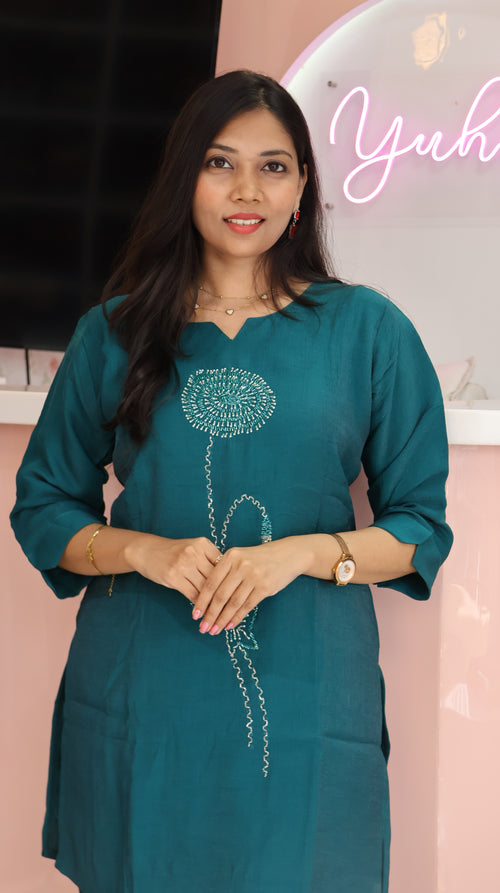 Partywear Coords in Teal Green -YVS413