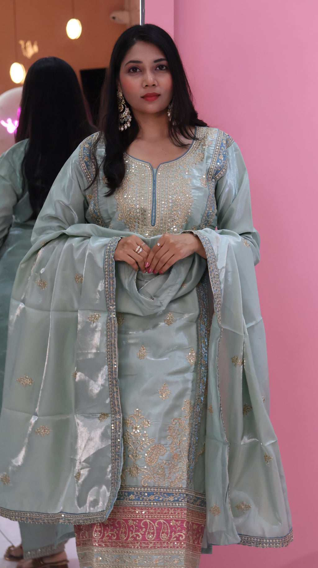 Premium Ice Blue Salwar Suit - YVS418