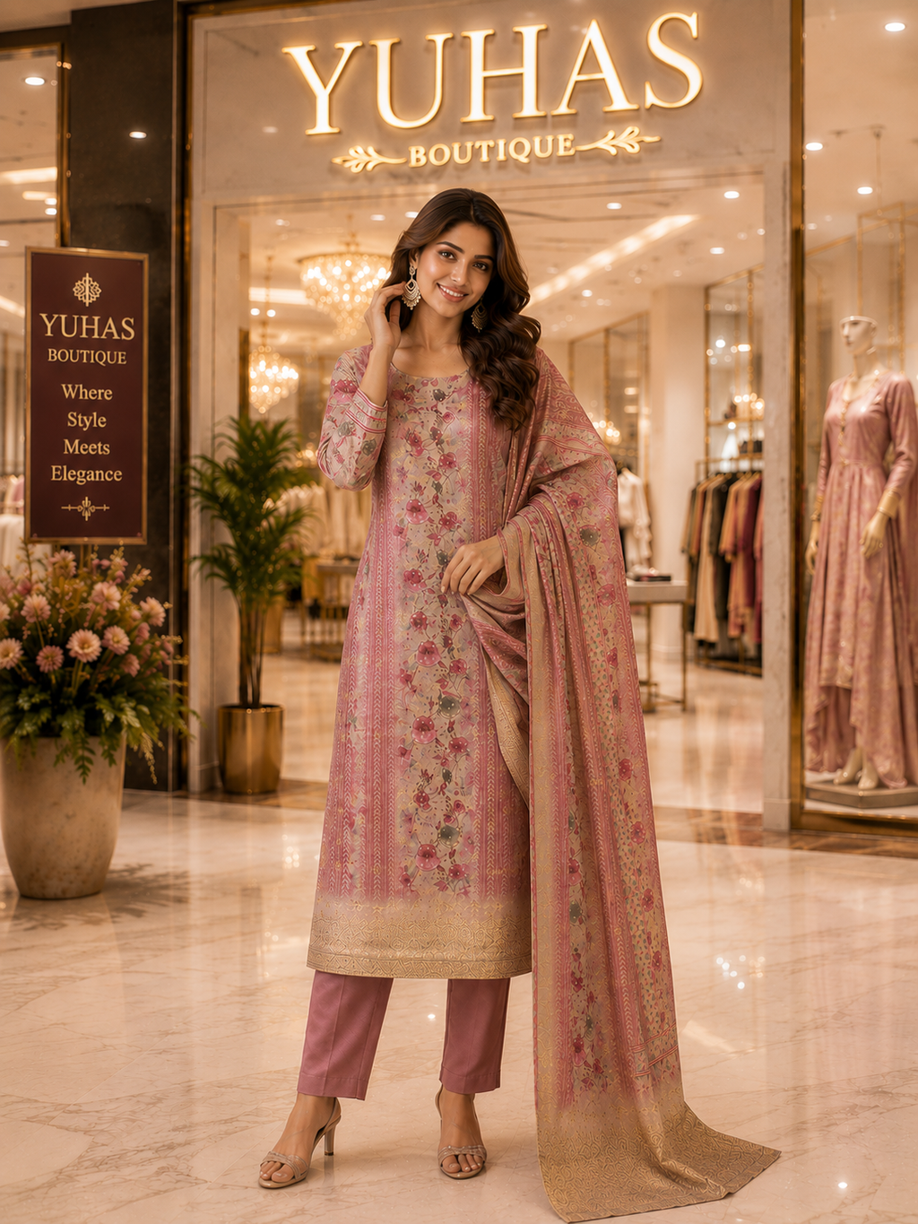 Premium Partywear Pink salwar suit- YVS423