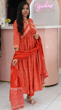 Orange anarkali salwar