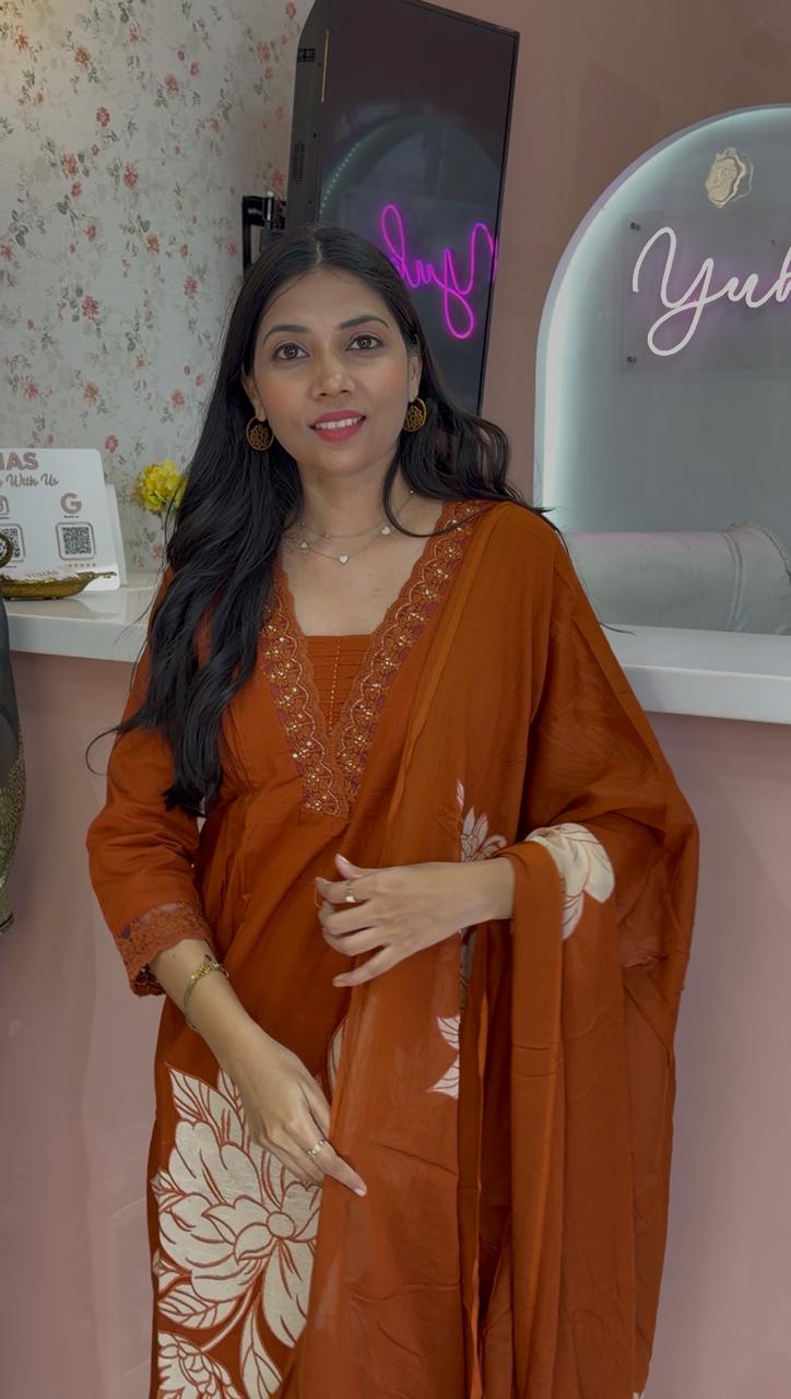 Premium Rustic orange salwar -YVS429