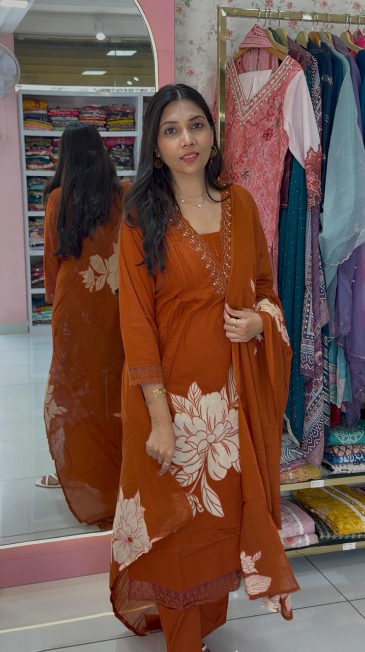 Premium Rustic orange salwar -YVS429