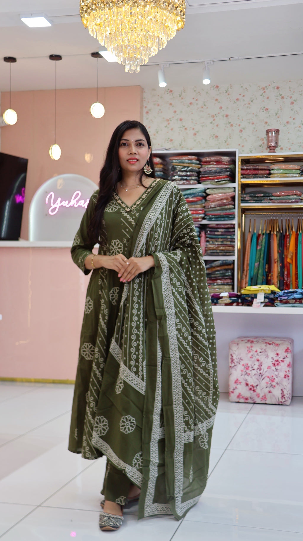 Beautiful Green Anarkali Suit - YVS430